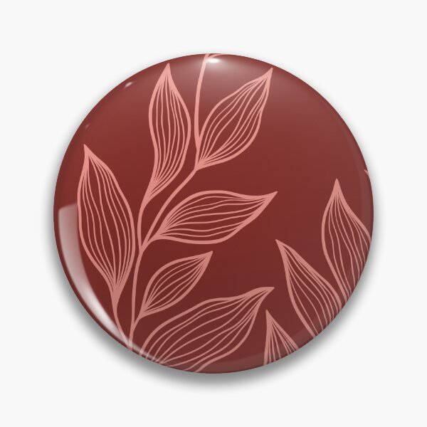 Item preview, Delicate Line Art Botanical Leaf Pattern - Light on Dark Red designed and sold by Frohyou.