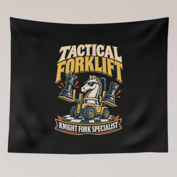 Item preview, Tactical Forklift Knight Fork Specialist - Chess Tactics Humor designed and sold by MOTIFOLK.