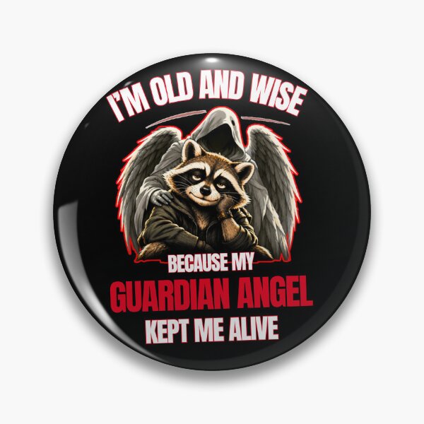Item preview, I'm Old and Wise Raccoon Guardian Angel Humor designed and sold by Creative-Sanc.