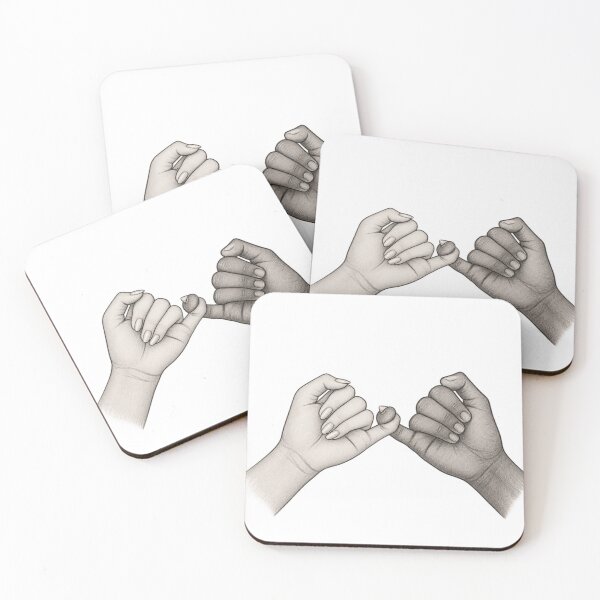 Item preview, Graphite Pinky Promise Hands – Hand-Drawn Pencil Sketch designed and sold by Lovaryn.