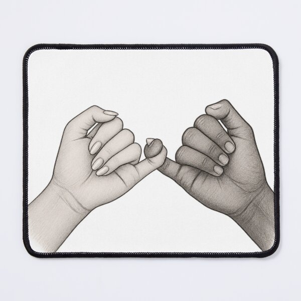 Item preview, Graphite Pinky Promise Hands – Hand-Drawn Pencil Sketch designed and sold by Lovaryn.