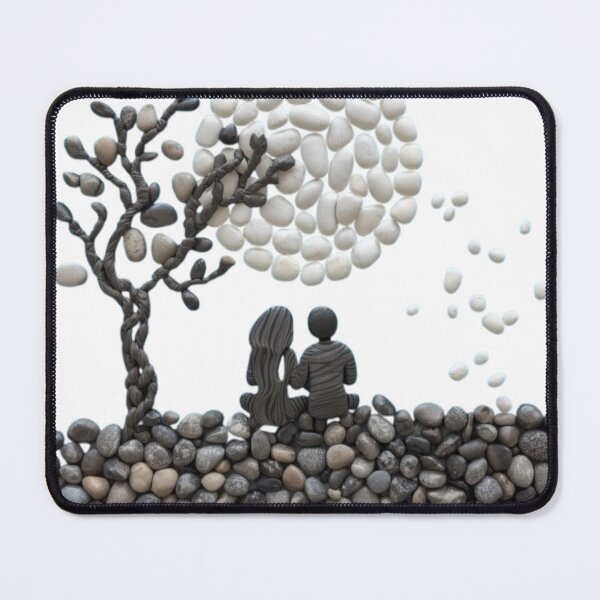 Item preview, Romantic Pebble Art Couple Under The Moon designed and sold by PrintWavePro.