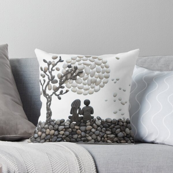 Item preview, Romantic Pebble Art Couple Under The Moon designed and sold by PrintWavePro.