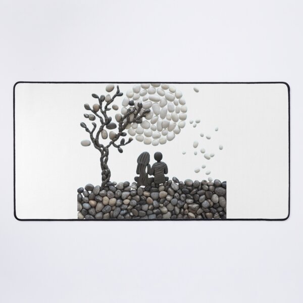 Item preview, Romantic Pebble Art Couple Under The Moon designed and sold by PrintWavePro.