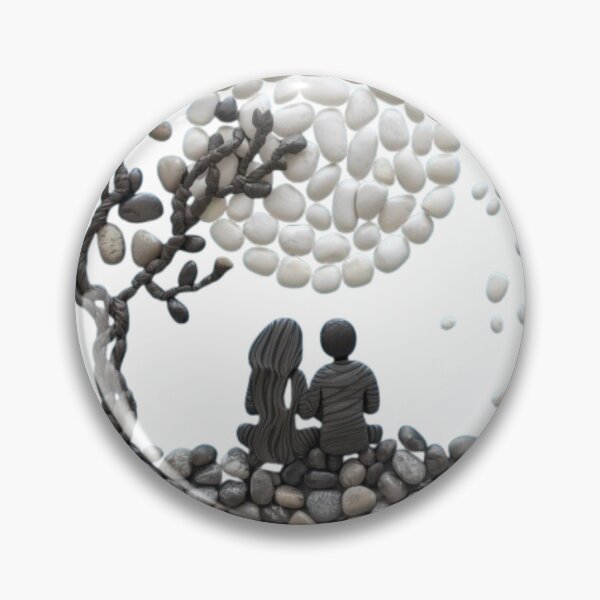 Item preview, Romantic Pebble Art Couple Under The Moon designed and sold by PrintWavePro.