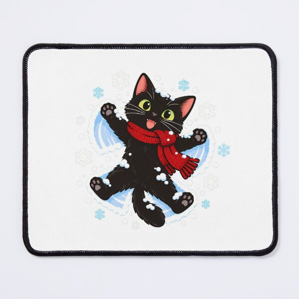 Item preview, Snowy Cat Snow Angel Christmas Gift designed and sold by chattsuede.