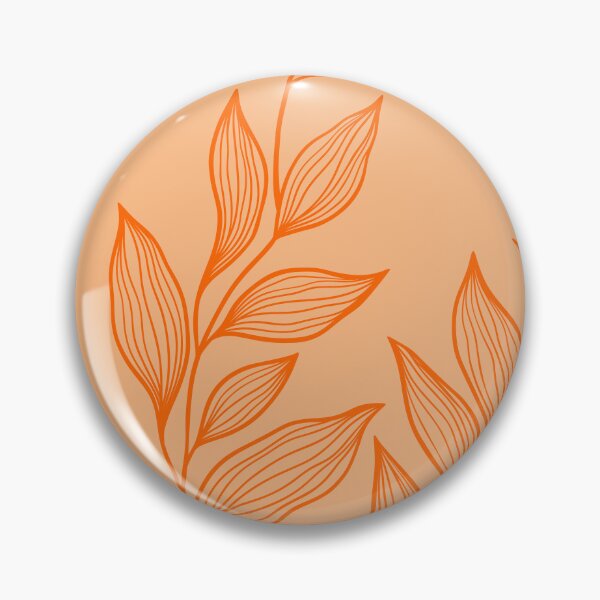 Item preview, Delicate Line Art Botanical Leaf Pattern - Bright on Light Orange designed and sold by Frohyou.