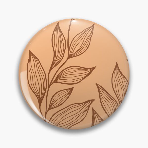 Item preview, Delicate Line Art Botanical Leaf Pattern - Dark on Light Orange designed and sold by Frohyou.
