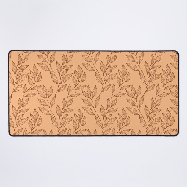 Item preview, Delicate Line Art Botanical Leaf Pattern - Dark on Light Orange designed and sold by Frohyou.