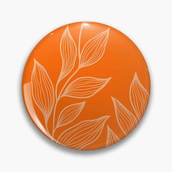 Item preview, Delicate Line Art Botanical Leaf Pattern - Light on Bright Orange designed and sold by Frohyou.