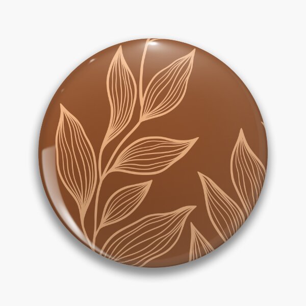 Item preview, Delicate Line Art Botanical Leaf Pattern - Light on Dark Orange designed and sold by Frohyou.