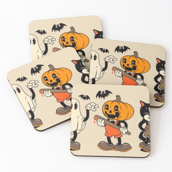 Item preview, Vintage Cartoon Halloween Ghost Pumpkin Black Cat designed and sold by NNCollection.