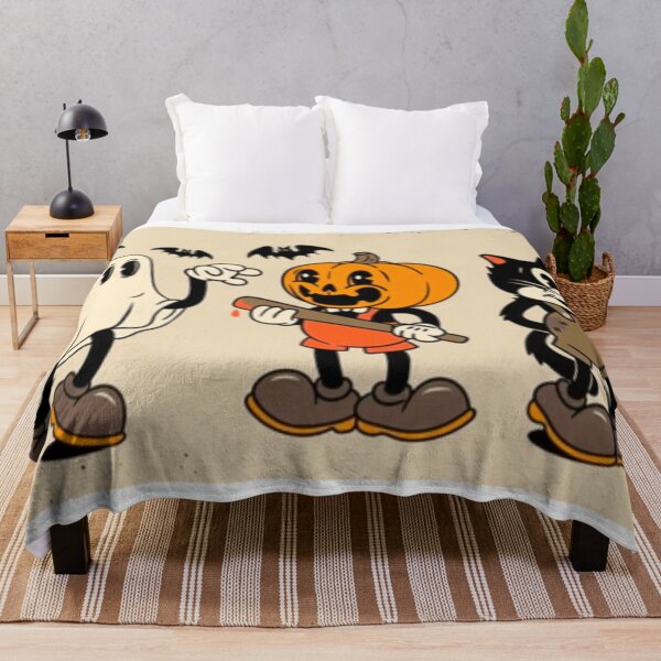 Item preview, Vintage Cartoon Halloween Ghost Pumpkin Black Cat designed and sold by NNCollection.