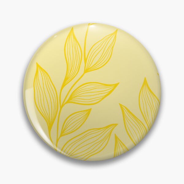 Item preview, Delicate Line Art Botanical Leaf Pattern - Dark on Light Yellow designed and sold by Frohyou.