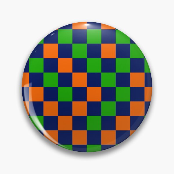 Item preview, Orange And Green On Navy Blue Checkered  Design   designed and sold by PatternTitan.