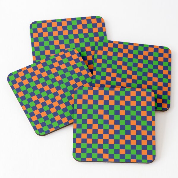 Item preview, Orange And Green On Navy Blue Checkered  Design   designed and sold by PatternTitan.