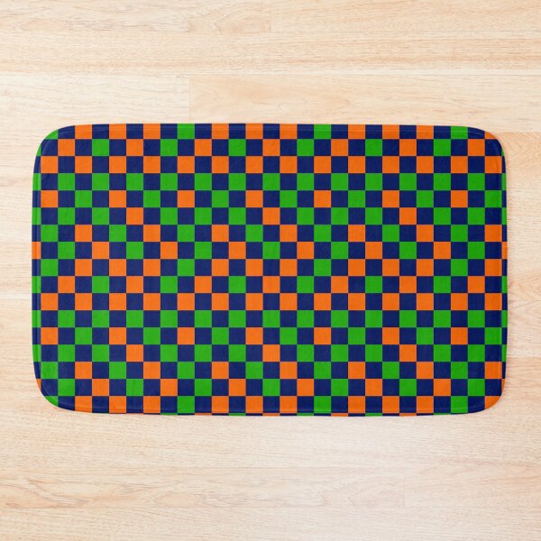 Item preview, Orange And Green On Navy Blue Checkered  Design   designed and sold by PatternTitan.