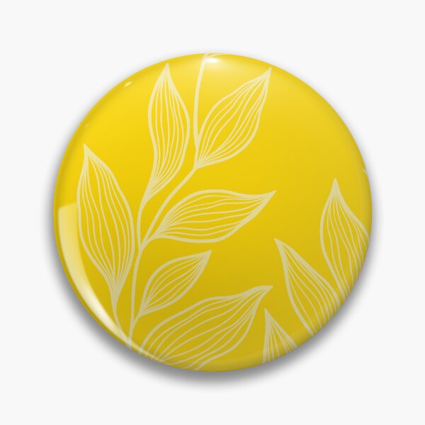 Item preview, Delicate Line Art Botanical Leaf Pattern - Light on Bright Yellow designed and sold by Frohyou.