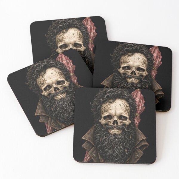 Item preview, Bearded Skull Floral Umbrella Vintage Art designed and sold by T-Chou.