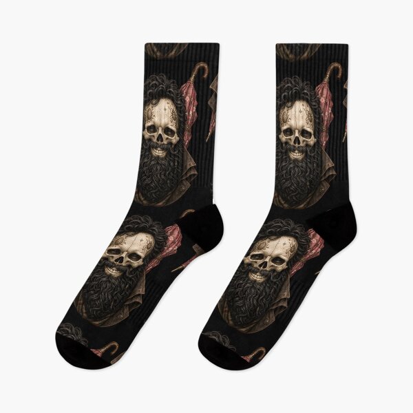 Item preview, Bearded Skull Floral Umbrella Vintage Art designed and sold by T-Chou.
