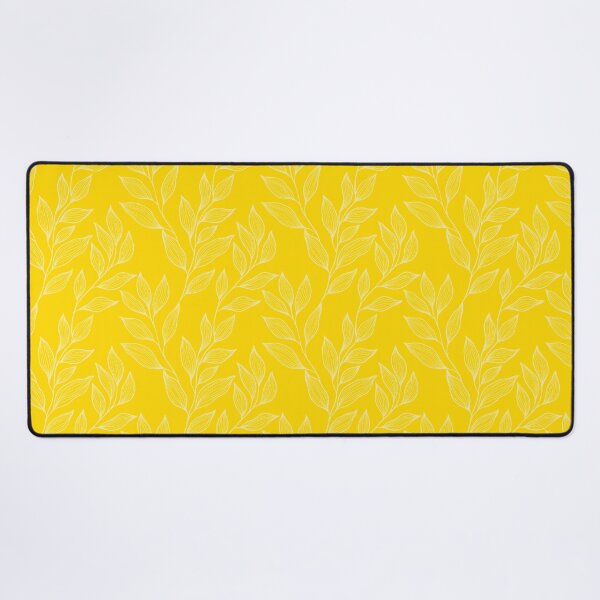 Item preview, Delicate Line Art Botanical Leaf Pattern - Light on Bright Yellow designed and sold by Frohyou.
