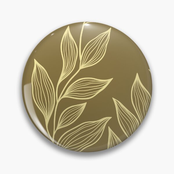 Item preview, Delicate Line Art Botanical Leaf Pattern - Light on Dark Yellow designed and sold by Frohyou.