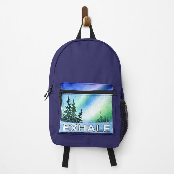 Item preview, The northern lights with the word Exhale, original watercolor. designed and sold by aswoa.
