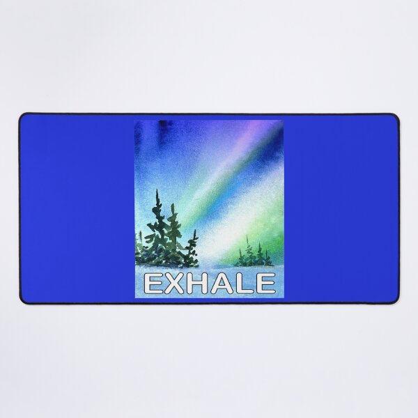 Item preview, The northern lights with the word Exhale, original watercolor. designed and sold by aswoa.