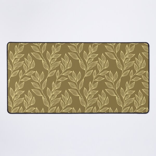 Item preview, Delicate Line Art Botanical Leaf Pattern - Light on Dark Yellow designed and sold by Frohyou.