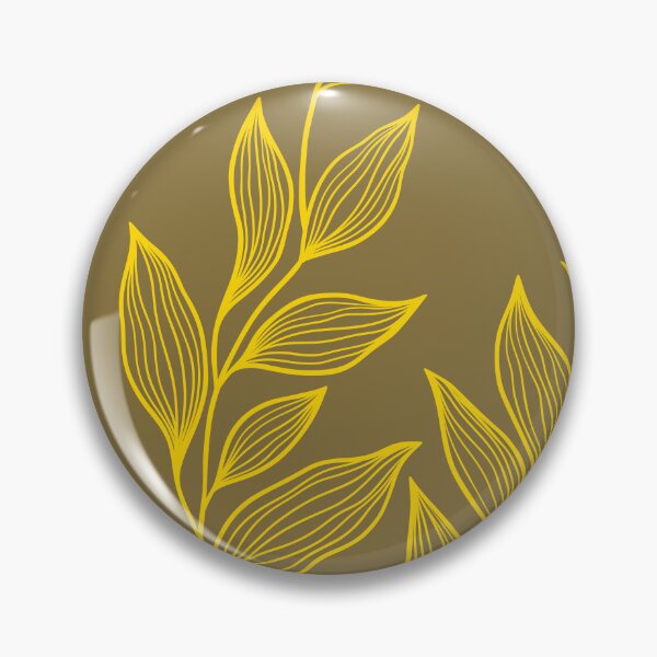 Item preview, Delicate Line Art Botanical Leaf Pattern - Bright on Dark Yellow designed and sold by Frohyou.