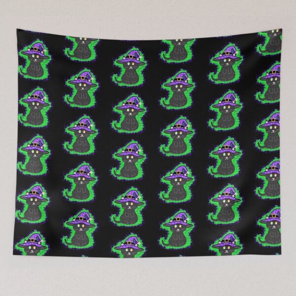 Item preview, Witchy Cat Green/Orange Eyes designed and sold by Ornamentary.
