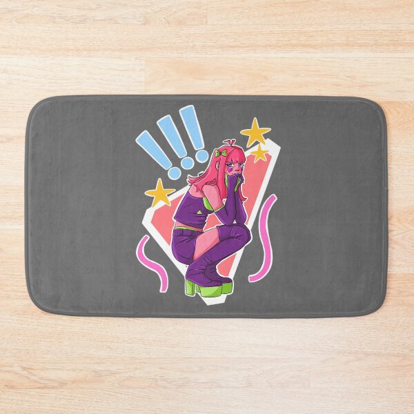 Item preview, Pink Haired Girl Squatting Cute Pose designed and sold by saralovesart.