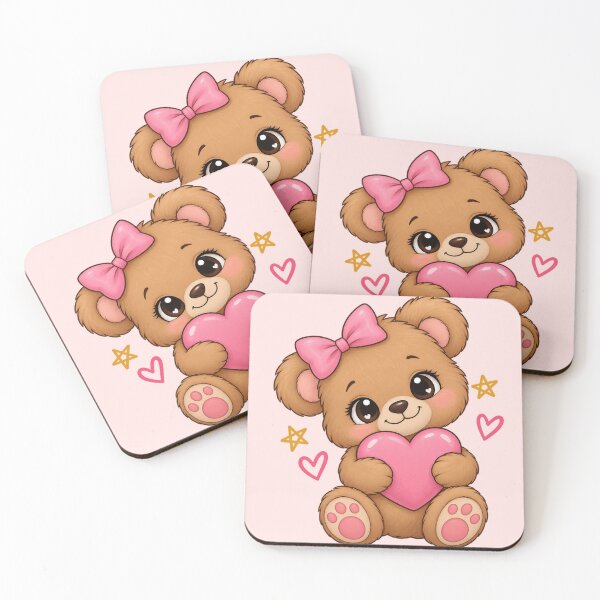 Item preview, Kawaii Teddy Bear with Pink Heart – Cute Love & Cuddly Bear designed and sold by Lovaryn.