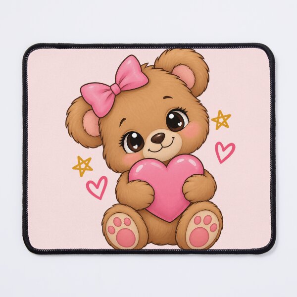 Item preview, Kawaii Teddy Bear with Pink Heart – Cute Love & Cuddly Bear designed and sold by Lovaryn.
