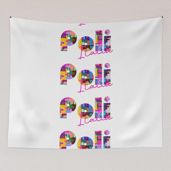 Item preview, Poli, Roma, Italia, colorful typography design for travellers designed and sold by Wanderful-roads.