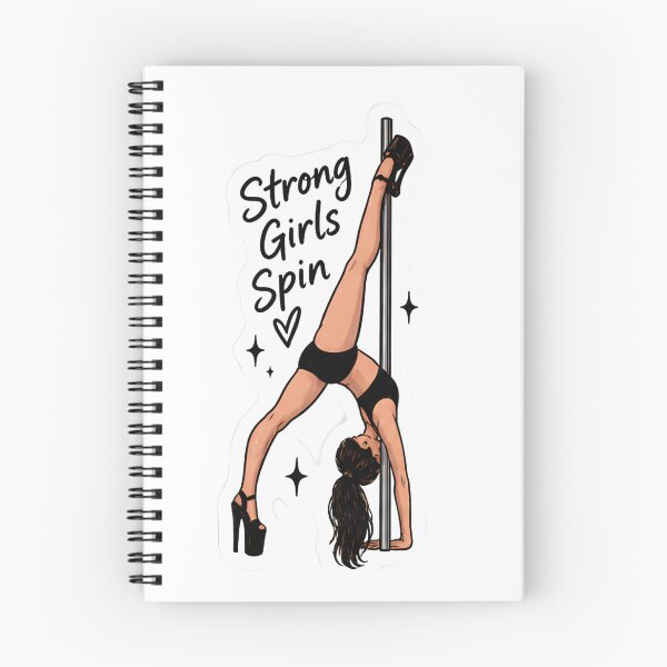Artikelvorschau, Aufkleber „Starke Mädchen machen Pole Dance“ – Pole-Dance-Fitness entworfen und verkauft von posteratorshop.