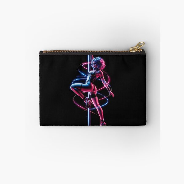 Artikelvorschau, Cyberpunk von Kek-Ina – Blaue und pinke Neon-Pole-Tänzerin entworfen und verkauft von Kek-Ina.