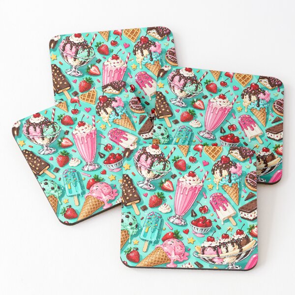 Item preview, Colorful Ice Cream Sundae Summer Dessert Pattern designed and sold by IRON SIREN.