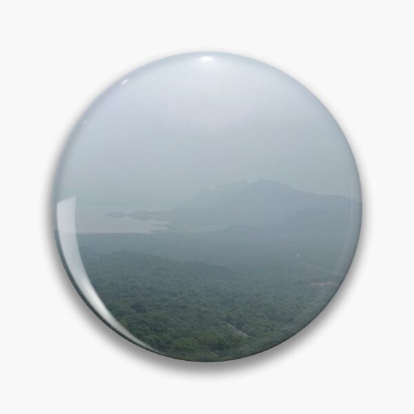 Item preview, Misty mountain valley overlooking distant lake designed and sold by Wild---Threads.