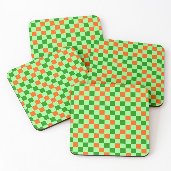 Item preview, Orange And Green On Light Green Checkered  Design   designed and sold by PatternTitan.