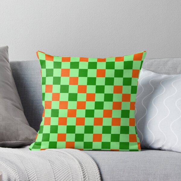 Item preview, Orange And Green On Light Green Checkered  Design   designed and sold by PatternTitan.