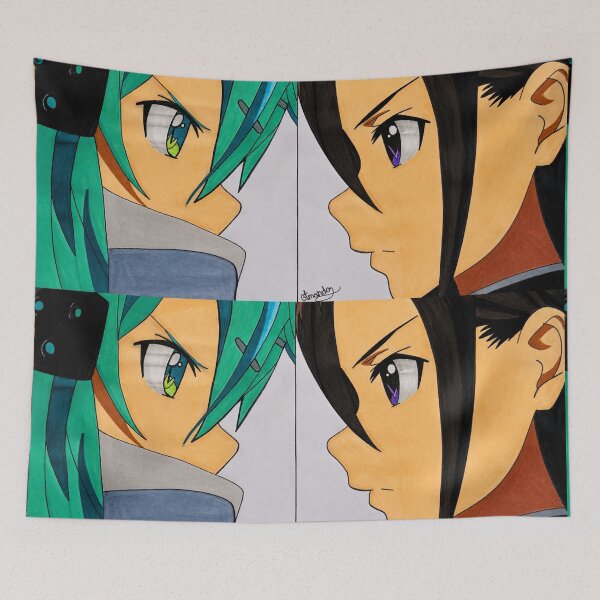 Item preview, Kirito and Sinon (FAN ART) designed and sold by Amanda-Drawing.