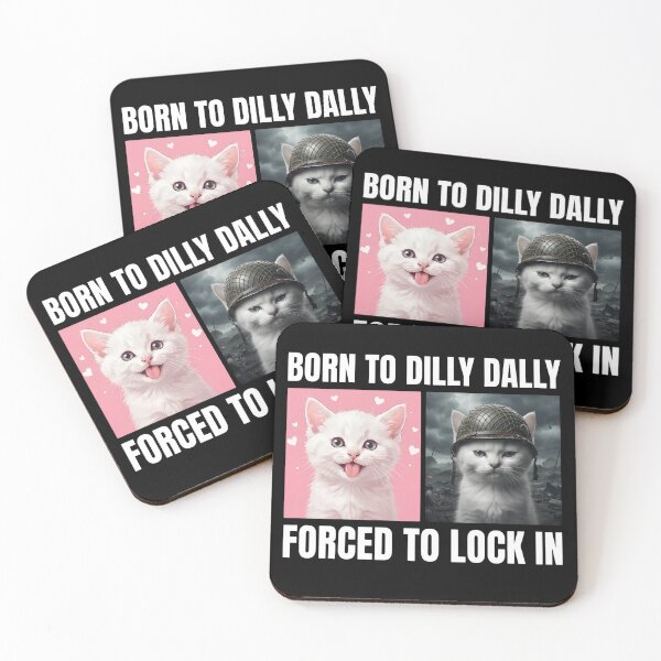 Item preview, Born To Dilly Dally Forced To Lock In Funny Cat Meme designed and sold by Moad Fahim.