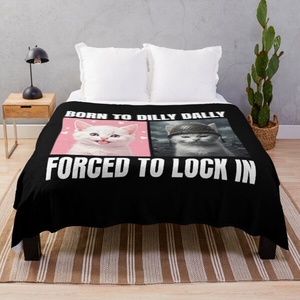 Item preview, Born To Dilly Dally Forced To Lock In Funny Cat Meme designed and sold by Moad Fahim.