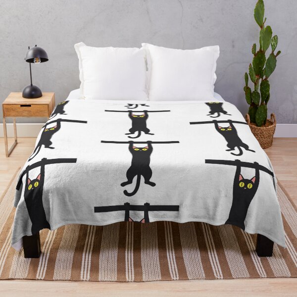 Item preview, Hanging Black Cat With Big Yellow Eyes designed and sold by Prints by Mat.