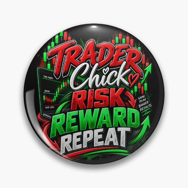 Item preview, Trader Chick Risk Reward Repeat--Black Background  designed and sold by Trendi61.