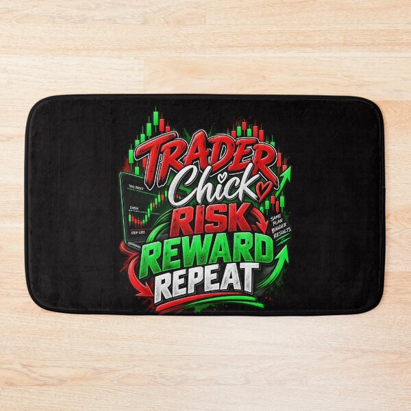 Item preview, Trader Chick Risk Reward Repeat--Black Background  designed and sold by Trendi61.