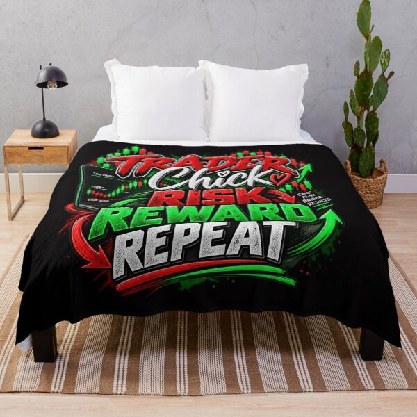 Item preview, Trader Chick Risk Reward Repeat--Black Background designed and sold by Trendi61.