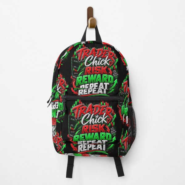 Item preview, Trader Chick Risk Reward Repeat--Black Background designed and sold by Trendi61.