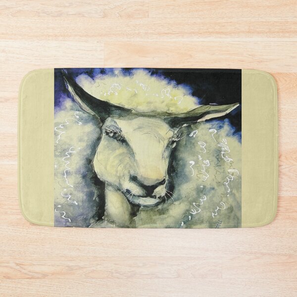 Item preview, Original watercolor of a white ewe with the words, How Ewe Doin'? designed and sold by aswoa.